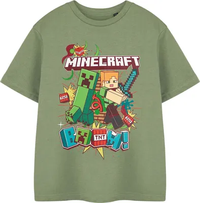 Produktbild von Minecraft - "Boom" T-Shirt für Jungen NS8908 (104) (Grün)