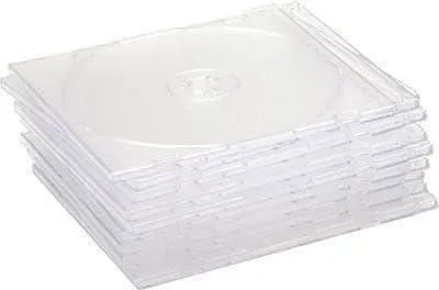Imagen del producto de Cajas transparentes delgadas para CD, paquete de 10 unidades, para almacenamiento