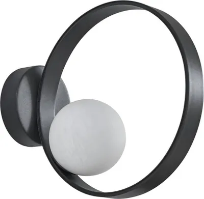 Immagine prodotto di Applique LED Lucande Luneo, nero/opal, vetro, 30 cm