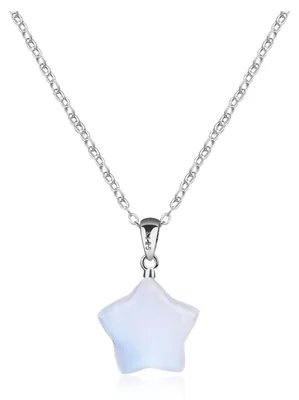 Produktbild von GAVU Elegantes Geschenk Damen Feine Silberkette mit Mondstein Stern Anhänger Kristall Anhänger