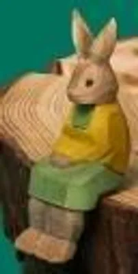 Produktbild von Osterdekoration Osterhase sitzend geschnitzt Höhe 7cm NEU