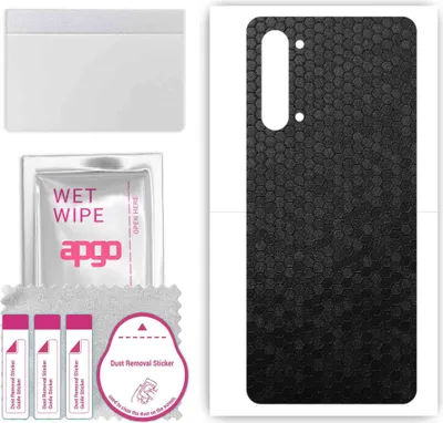 Produktbild von apgo Rückseite Schutzfolie, Skin, kompatibel mit Oppo K7 5G, Hinten Displayschutzfolie aus Vinylfolie, kratzfest, einfache Montage - Schwarze Honigwabe