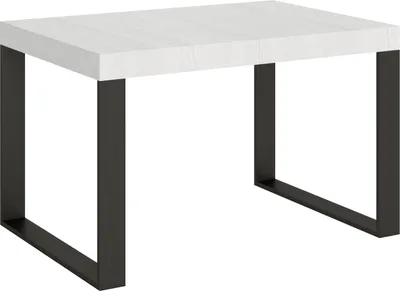 Produktbild von Ausziehbarer Tisch 90x130/390 cm Tecno Premium Gestell Weiß Esche Anthrazit