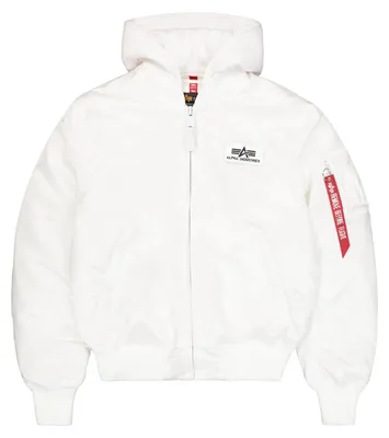 Obrázok produktu pre Alpha Industries MA-1 ZH bomberová bunda s potlačou na chrbte, pánska, biela/čierna