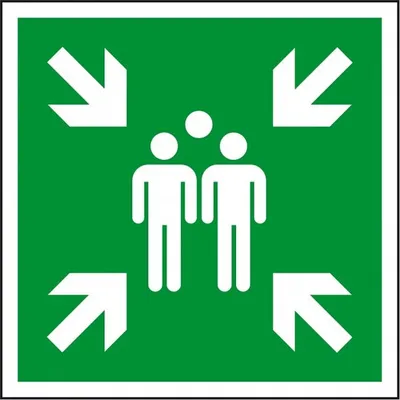 Produktbild von Dreifke® Schild I Rettungszeichen Sammelstelle, Aluminium, 600x600mm, ASR A1....