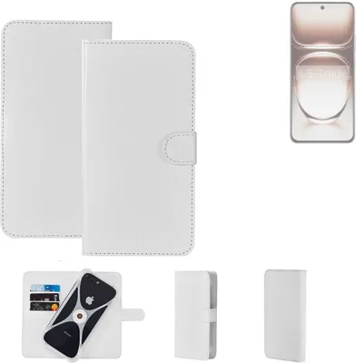 Produktbild von K-S-Trade Handy Hülle Schutz Hülle kompatibel mit Oppo Reno12 CPH2625 Cover Case Bookstyle Bumper weiß 1x
