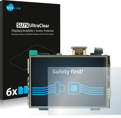 Produktbild von 6x Für Raspberry Pi Touchscreen (3.5") Schutzfolie Savvies Displayschutz Display Schutz Folie Klar Transparent