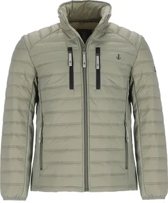 Produktbild von Leitfeuer Herren Steppjacke mit Stehkragen - Gesteppte Jacke mit Einsätzen aus Softshell in Khaki Größe M