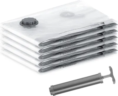 Produktbild von SilverRack Vakuumbeutel für Kleidung [5 Stück] in 50x70 cm - BPA Frei - Vakuumierbeutel Kleidung, Kissen und Jacken - Aufbewahrung Vakuumtüten