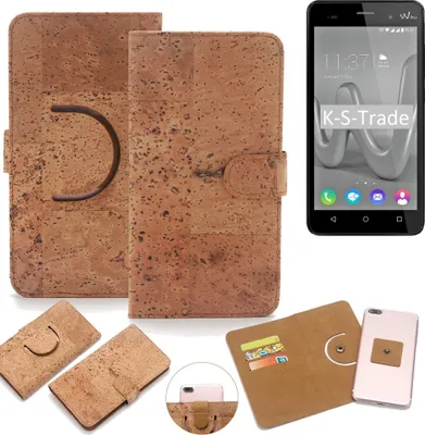 Produktbild von K-S-Trade Handy-Hülle Schutz-Hülle kompatibel mit Wiko Lenny 3 Handyhülle Schutzhülle Korkhülle Kork-Hülle 1x