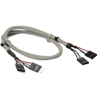 Produktbild von InLine USB 2.0 Verl., intern, 2x 4pol Pfostenstecker / Pfostenbuchse, 0,6m bulk, 0,6 m, IDC, IDC, Beige