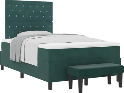 Obrázok produktu pre Posteľ s pružinovým rámom Tmavozelená 200 x 120 cm Zamat