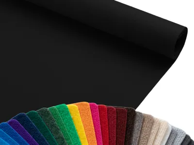 Produktbild von Primaflor Eventteppich Rips DUBLIN - Schwarz - 2,00m x 2,50m - Meterware - Viele Farben - Schwer Entflammbarer Messeteppich, Rutschfester Hochzeichtsläufer, Läufer für Hochzeiten