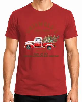 Productafbeelding van Griswold's Tree Farm, oranje Clark - Kerstmis, kerst, heren T-shirt, rood, maat XL