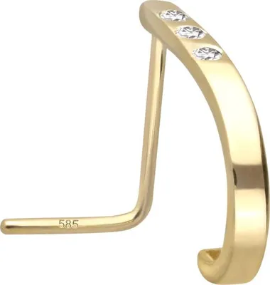 Produktbild von Nasenpiercing, Nasenstecker 14/18 Karat Gold Nasenstecker 3 MOISSANITE