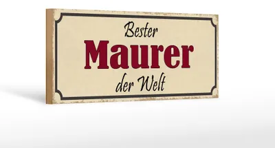 Produktbild von Holzschild Spruch 27x10cm bester Maurer der Welt Arbeit