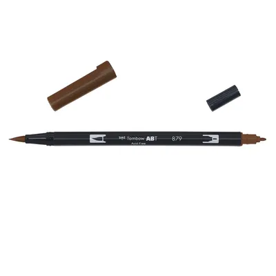 Produktbild von Tombow ABT-879, Fein, 1 Farben, Braun, Rundspitze & Bürstenspitze, 0,3 mm, 3 mm