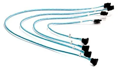 Produktbild von Supermicro 4 x Round, 0,56 m, SATA I, Männlich/Männlich, Schwarz, Blau, Weiß, Gerade, Gerade