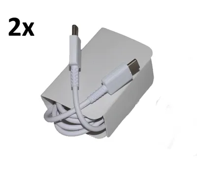 Produktbild von 2x Typ-C Schnell-Ladekabel für Original Samsung Galaxy M11, M12, M13, M21, M22 Datenkabel super-schnell weiß 1m beidseitig USB Type-Csuper-fast-Charging Cable