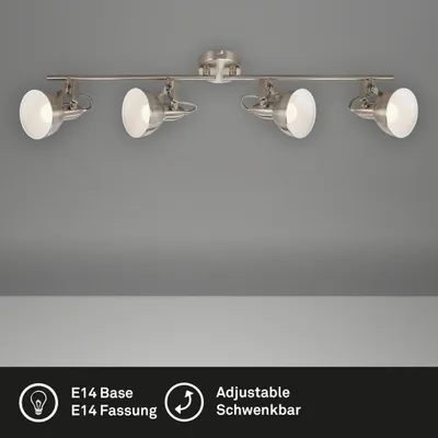 Obrázok produktu pre Stropné svietidlo Stropný reflektor Retro biely 4 xE14 40W otočný a otočný Briloner
