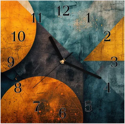 Produktbild von Wanduhr aus Glas mit Motiv Geometrische Kunst- 30 x 30 cm - inkl. Aufhängesystem