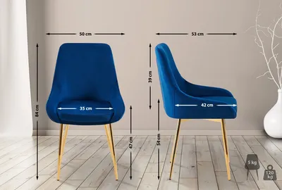 Produktbild von Esszimmerstuhl HLO-CP116 Samt gold dunkelblau