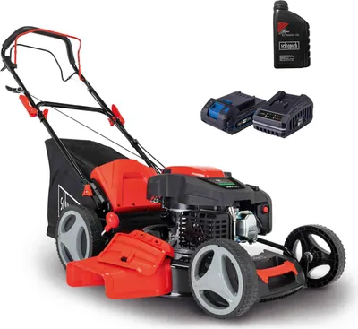 Produktbild von Scheppach Benzin Rasenmäher MS200-51E mit Radantrieb & E-Start | 51 cm Schnittbreite | 5,2 PS | 65 L Korb | 7 Stufen Höhenverstellung | inkl. Motoröl