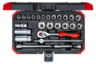 Imagen del producto de GEDORE, juego de llaves de vaso de 3/8", de 6 a 24 mm, 26 piezas, referencia R59003026, número de artículo 3300053