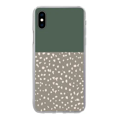 Produktbild von MuchoWow® Handyhülle Schutzhülle Hülle für iPhone Xs Polka dot - Grün - Muster Silikon Softcase Handy Hülle - Handytasche