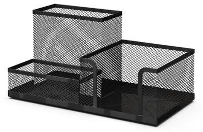 Produktbild von Detectalia Schreibtisch Organizer und Stiftehalter aus Metallgitter, Schwarz - K