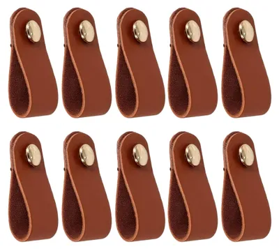 Produktbild von 10 Ledergriffe für Möbel, Schränke und Schubladen mit Schrauben