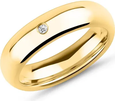 Produktbild von Unique Damenring aus vergoldetem Edelstahl 5mm breit R9205cz