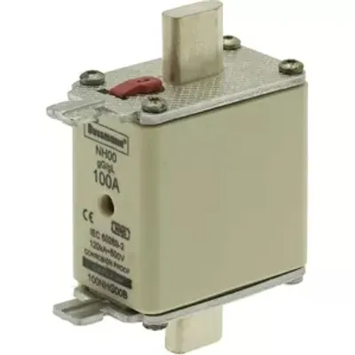 Produktbild von Eaton NH-Sicherung NH00, 100A, 500V AC, gL/gG, IEC, Doppelkennmelder, Messerkontakte, 1 Stk.