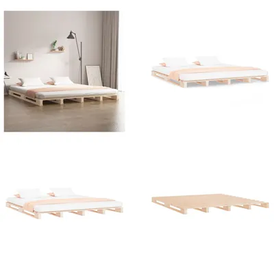 Produktbild von vidaXL Palettenbett 120x190 cm Massivholz Kiefer - Palettenbett - Palettenbetten - Paletten Bett - Paletten Betten