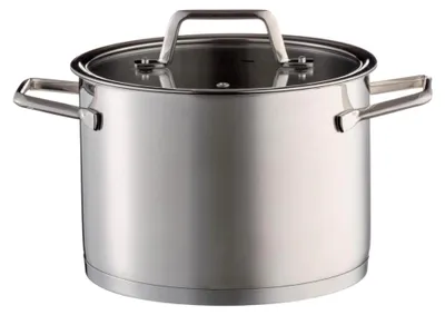 Produktbild von 8-teiliges Edelstahl Topfset, Induktionsgeeignet, Dreifachboden, Spülmaschinenfest, Glasdeckel