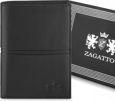 Zdjęcie produktu dla Zagatto Portfel Skórzany Naturalny Czarny ZG-N4-F15 Męski