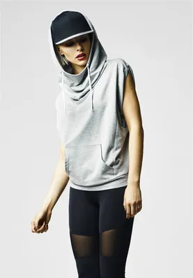 Produktbild von Urban Classics T-Shirt Damen Ladies Sleeveless Terry High Neck Hoodie schwarz XL