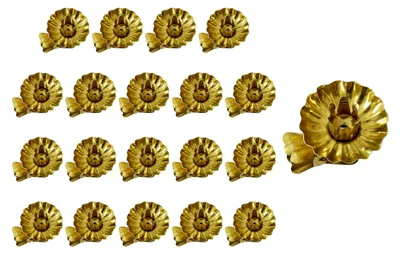 Produktbild von 20 Stück Baumkerzenhalter Gold Motiv Blume für Weihnachtsbaum