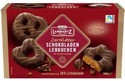 Produktbild von Lambertz Schokoladen Lebkuchen Zartbitter 500g