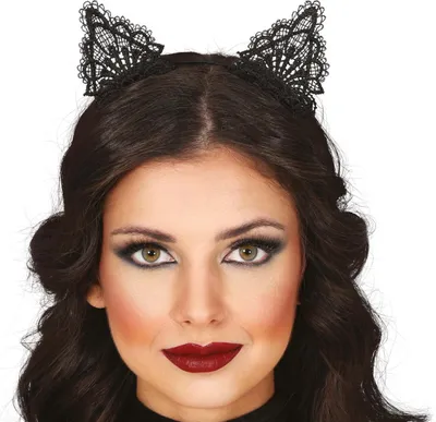 Produktbild von Maus Kopfband Halloween Kostüm Accessoire Spitze Tier Thema Haarreif Ideen Elegant Schwarz Ohren Stilvoll Party, Farbe: Schwarz