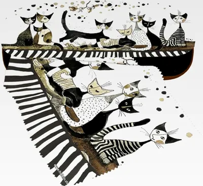 Produktbild von Brillenetui Set Hardcase Katzen Sepia Rosina Wachtmeister mit Brillenputztuch