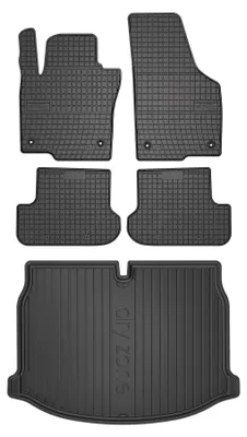Productafbeelding van Rubberen automatten + kofferbakmat voor Volkswagen Beetle 2012-2019 (hatchback) – 5-delig, zwart, op maat – Wielganizator SolidPRO