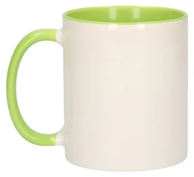 Produktbild von Kaffeebecher / Teetasse - 300 ml - Weis/Grun - Keramik