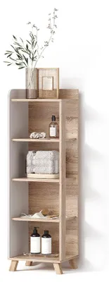 Image de Étagère de salle de bain Livinity Marano Sonoma/Blanc 40x128cm avec 4 compartiments, Model 62520