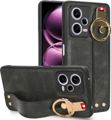 Produktbild von Für Xiaomi Redmi Note 12 Pro 5G Handy Tasche mit Armbandhalter und Ringalterung