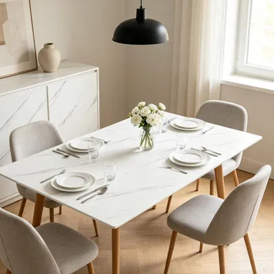 Productafbeelding van Eikuavons decoratieve PVC-folie, 500 x 61 cm, met een witte marmerlook, waterbestendig, geschikt voor meubels