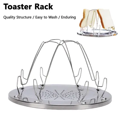 Produktbild von Campingkocher-Toaster – tragbarer, zusammenklappbarer Brotgrill aus Edelstahl für das Kochen im Freien, Picknick, Grillen – Brothalter