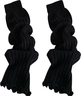 Produktbild von Gestrickte Beinstulpen mit Muschelkante, süß, gerippt, lässig, Retro-Stil, warme Winter-Beinstulpen für Partys und Dates