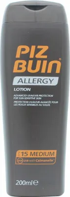 Obrázok produktu pre Piz Buin Allergy, Opaľovacia emulzia, Telo, Fľaša, Hydratačný, Ochrana, Citlivá pokožka, 200 ml
