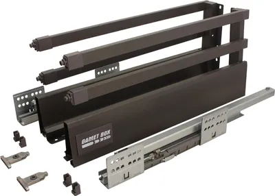Immagine prodotto di Cassetto GAMET BOX2, ringhiera quadrata, alto, antracite, 300 mm
